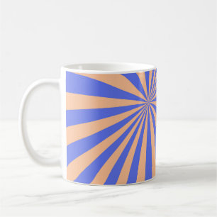 Mug Abstrait motif de sunburst arrière - plan. bleu et