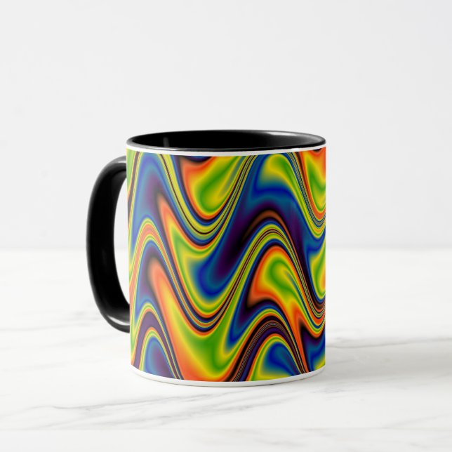 Mug Abstrait Multicolore Ondulé (Devant gauche)