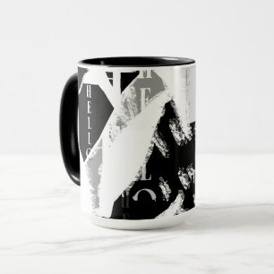 Mug Abstrait noir blanc gris