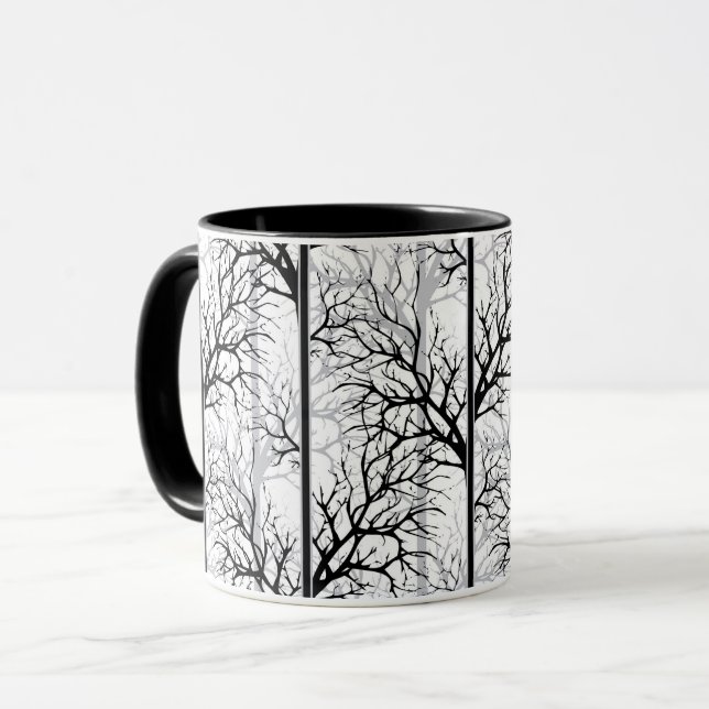 Mug Abstrait noir et blanc (Devant gauche)
