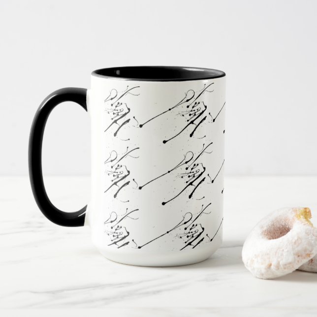 Mug Abstrait noir et blanc (Avec donut)