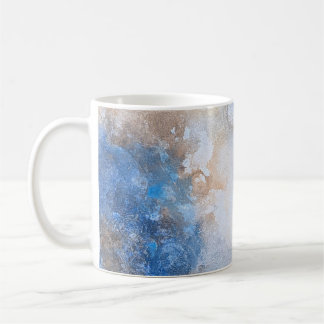Mug Abstrait Nuages Texturés Bleu et Sable