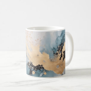 Mug Abstrait or et bleu