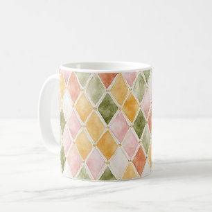 Mug Abstrait Rose Pêche Orange Vert Jaune Rose Tendue