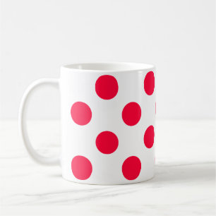 Mug Abstrait simple élégant rouge pois blancs cercle