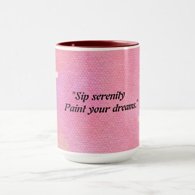 Mug Abstrait stylisé rose/orange (Centre)