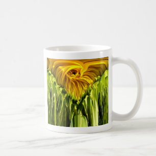 Mug Abstrait tournesol rétro funky, géométrie effrayée