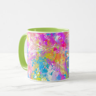 Mug Abstrait Vibrant Peintures colorées éclats