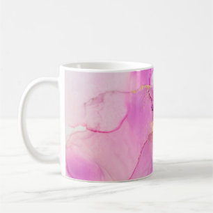 Mug Abstrait violet, lilas, rose, arrière - plan or, w