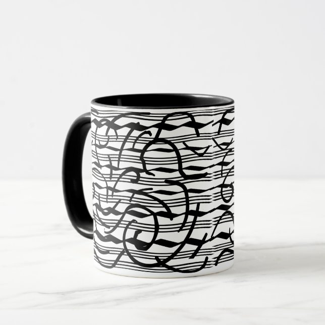 Mug abstraite ligne noire (Devant gauche)