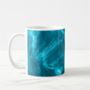 Mug Abstraite parties scintillant bleue menthe