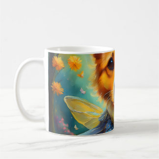 Mug Abstraite peinture à l'huile d'un chien posant pou