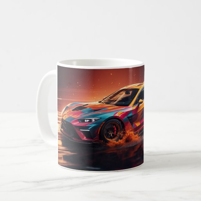 Mug Abstraite voiture de sport orange (Devant gauche)