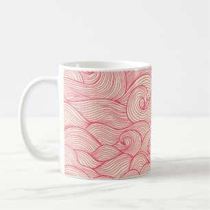 Mug Abstraits coups ondulés, motif vintage.