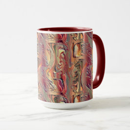 Mug Abstrato entalhado em salmão e vermelho gradiente