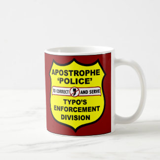 Mug Abus d'apostrophe de police de grammaire