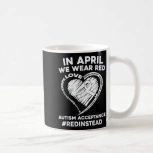 Mug Acceptation de l'autisme Rouge au lieu de la sensi