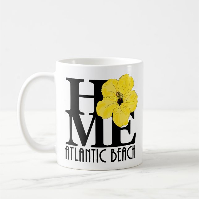 Mug ACCUEIL Atlantic Beach Hibiscus jaune 11oz (Gauche)