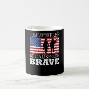 Mug Accueil De La Liberté À Cause Du Brave - États-Uni