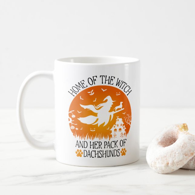 Mug Accueil De La Sorcière Et Son Pack De Cool Dachshu (Avec donut)