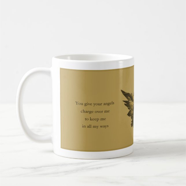 Mug Acheter un cadeau Psaume 91, Gold Angel (Gauche)