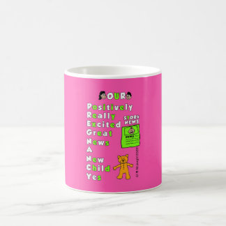 Mug Acronyme de grossesse Arrière - plan rose Fille Mu