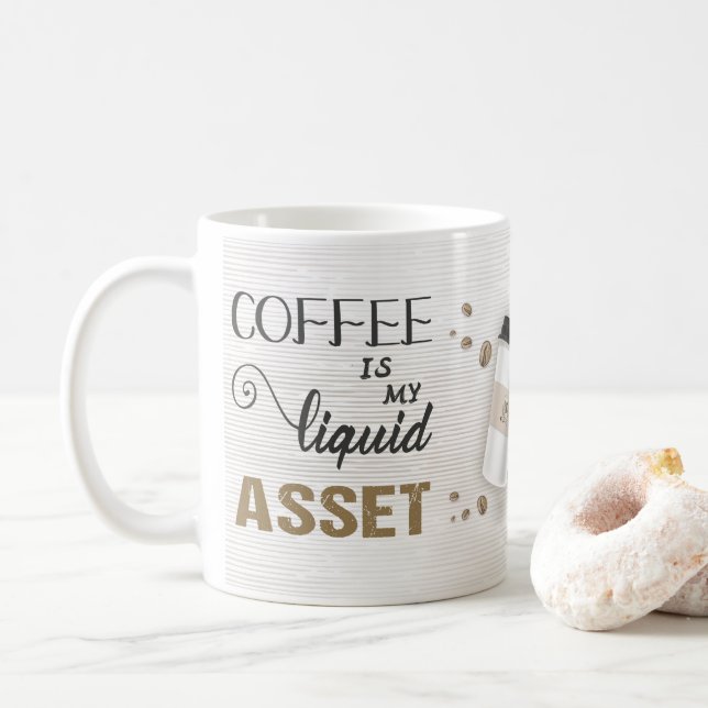 Mug Actif liquide de café comptable (Avec donut)