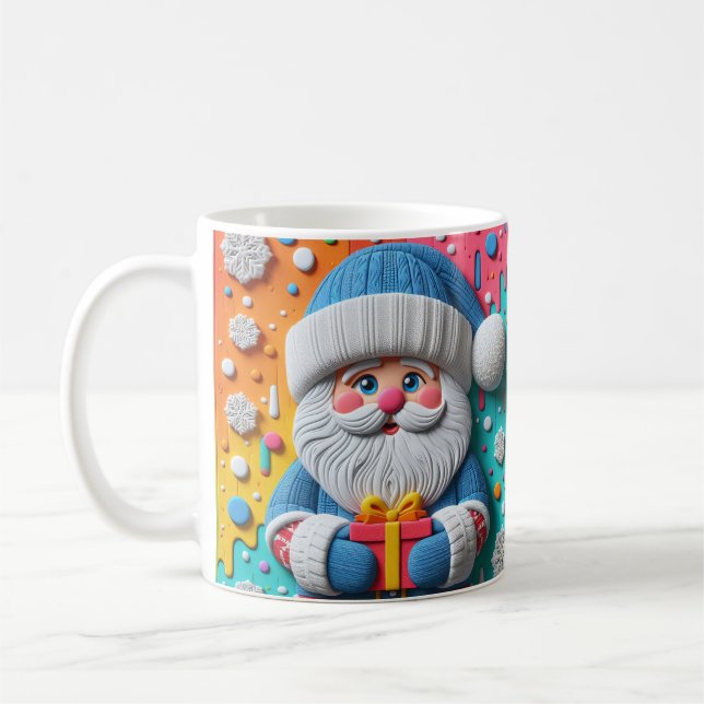 Mug AD 017 - Noël graphique numérique Santa Claus 3d (Gauche)