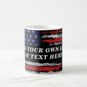 Mug Add your own text on grunge American flag