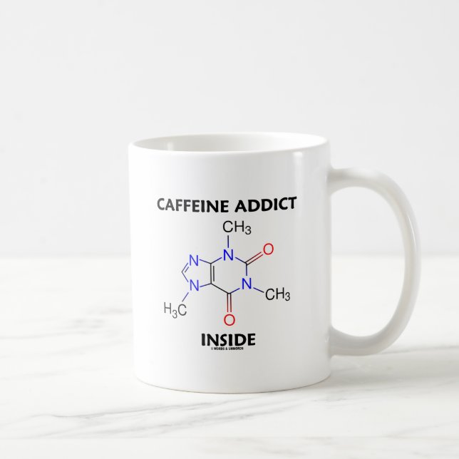 Mug Addict à la caféine à l'intérieur (caféine molécul (Droite)