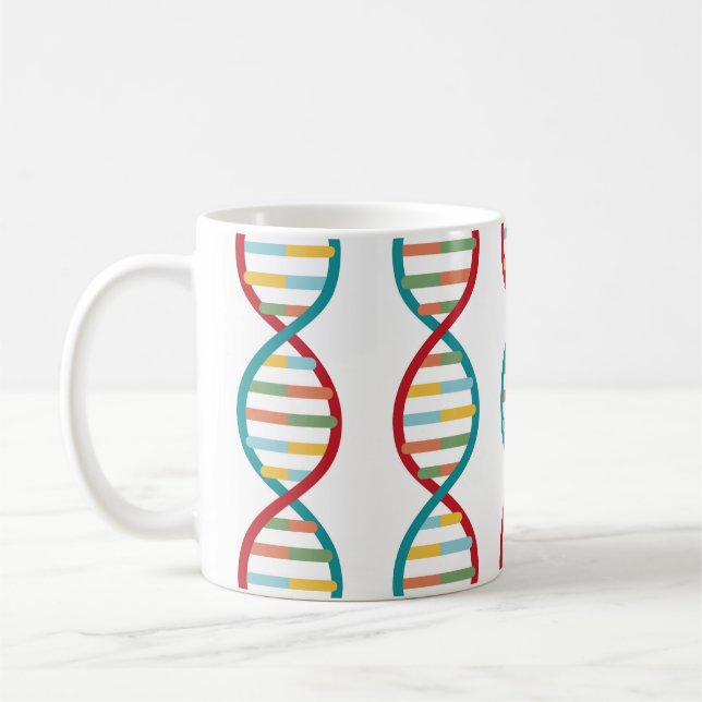 Mug ​ ADN ​ Mid Century Moderne Biologie STEM Blancs (Gauche)