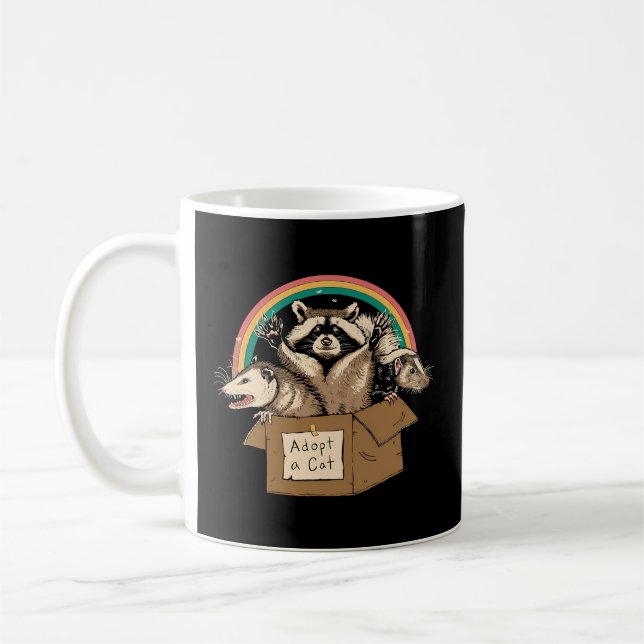 Mug Adopter Chats Interdits Dans Box Raccoon Skunks Po (Gauche)