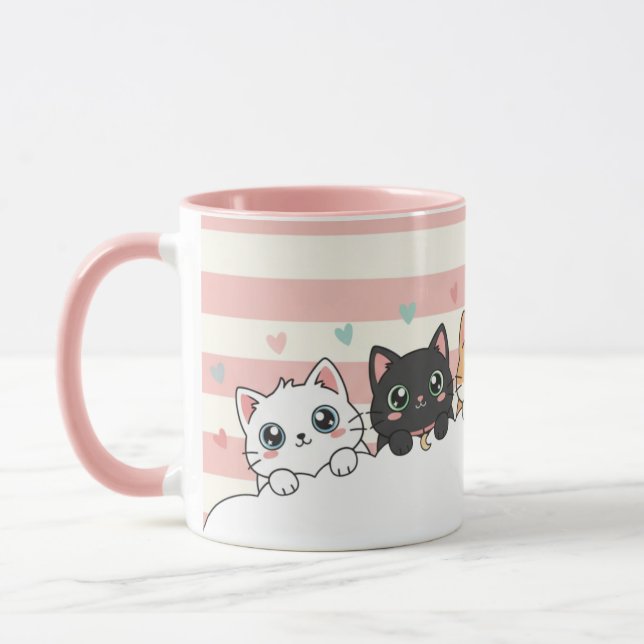 Mug Adorable Cartoon Cat Coffee Cup (Gauche)