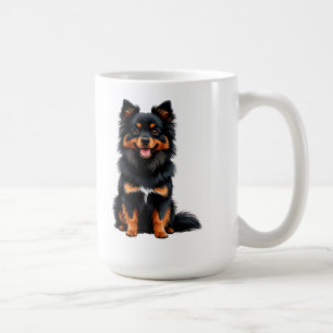 Mug Adorable chiot Pomeranian noir et feu