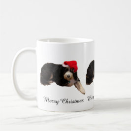 Mug Adorable dog wearing a santa hat on a Christmas