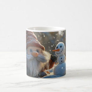 Mug Adorable Gnome et Snowman dans une Wonderland d'hi
