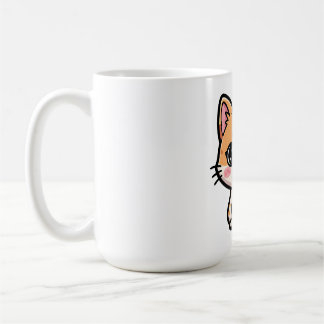 Mug Adorable Kawaii Ginger Cat Illustration