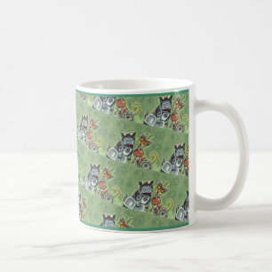 Mug ADORABLE ROBOT BULLDOG ET FELINE AMI Drôle animal