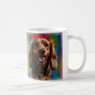 Mug Adorable souriant Dachshund Portrait Artistique