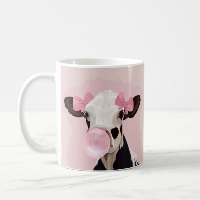 Mug Adorable vache fille Bubblegum rose (Gauche)