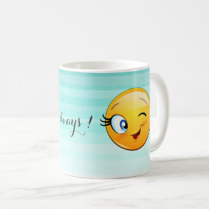 Mug Adorable Winking Emoji Face-Be heureux toujours