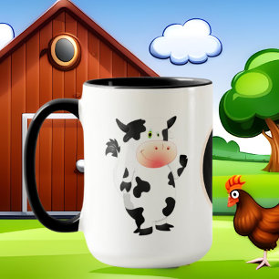 Mug adorateur de vache mignonne ajouter monogramme