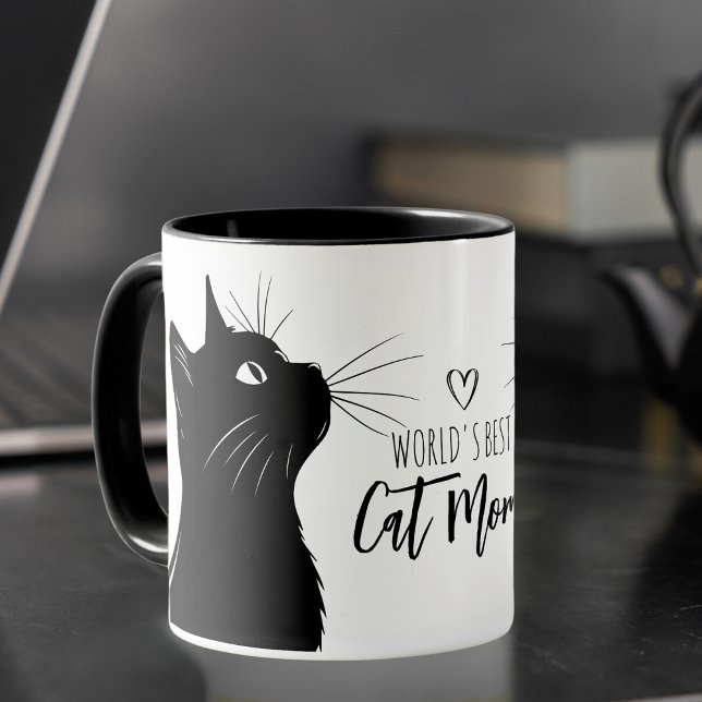 Mug Adoring Cat World's Best Cat Maman café personnali (The purr-fect gift for any cat mom and you can personalize it, too! )