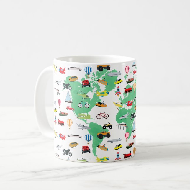 Mug Adventure Attend les véhicules de la carte mondial (Devant gauche)