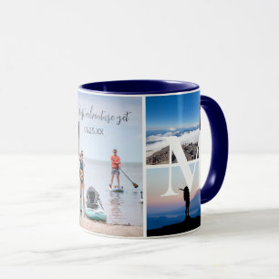 Mug Adventure Five Photo Collage Initiales do-it-yours