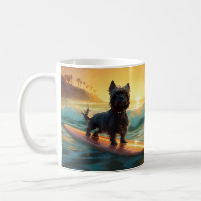Mug Affenpinscher Beach Surf Peinture (Gauche)