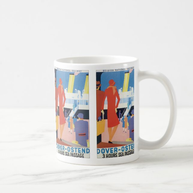 Mug Affiche belge de ferry d'art déco (Droite)