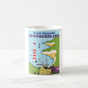 Mug Affiche canadienne de voyage vintage de Terre-Neuv