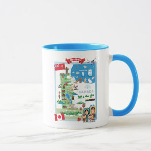Mug Affiche de bande dessinée de Manitoba Canada