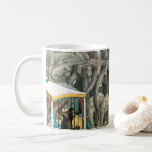 Mug Affiche De Cirque D'Éléphants Et D'Animaux En Cage
